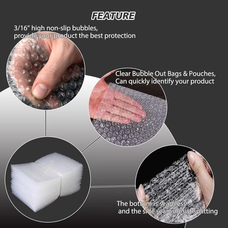 XHMAXE 50Pcs Bubble Pouches Wrap,8”x10”Bubble Pouches for Shipping,Double Wall Bubble Cushioning Wrap out Bags for Mailing Packing,Moving and Storage Glass Fragile China Dishes Electronic Item - Image 5